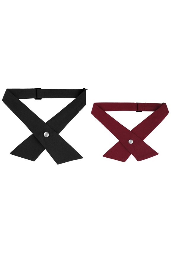Pre Tied Adjustable Bowtie School Uniform Criss-Cross Bow Ties 2 Pcs