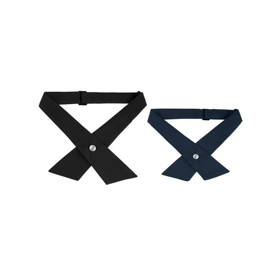 INSPIRE CHIC Pre Tied Adjustable Bowtie School Uniform Criss-Cross Bow Ties 2 Pcs