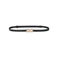 thumbnail image 1 of INSPIRE CHIC Retro Skinny Belts for Women Interlock Buckle Thin Waist Belt for Dress Pants 0.55 inches Width Black, 1 of 5