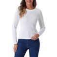 thumbnail image 1 of INSPIRE CHIC Ruffled Business Blouse for Women's Long Sleeve Round Neck Casual Office Top, 1 of 5