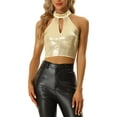 thumbnail image 1 of INSPIRE CHIC Sequin Crop Top for Women's Cutout Halter Neck Shiny Party Metallic Top, 1 of 5