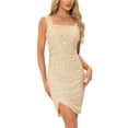 thumbnail image 1 of INSPIRE CHIC Women's Dress Sequin Tank Sparkly Sleeveless Party Cami Dress S Gold, 1 of 6