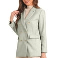 thumbnail image 1 of INSPIRE CHIC Single Button Blazer for Women's Lapel Long Sleeve Jacket Work Office Blazer Gray XL, 1 of 5