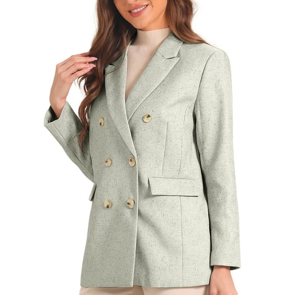 INSPIRE CHIC Single Button Blazer for Women's Lapel Long Sleeve Jacket Work Office Blazer Gray M