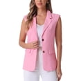 thumbnail image 1 of INSPIRE CHIC Sleeveless Blazer for Women's Business Casual Work Office Suit Vest Jacket M Pink, 1 of 5