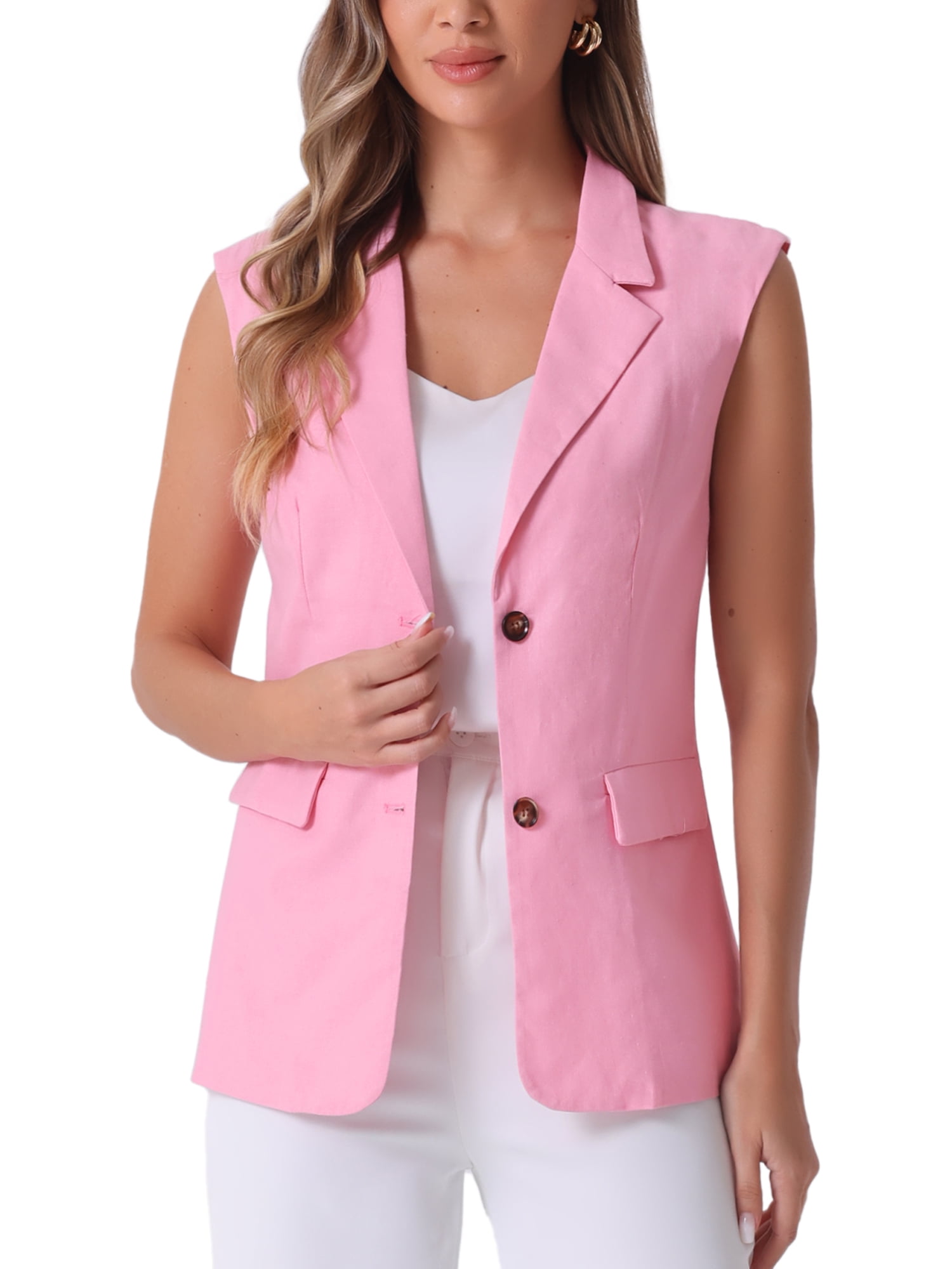 INSPIRE CHIC Sleeveless Blazer for Women's Business Casual