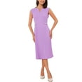thumbnail image 1 of INSPIRE CHIC Sleeveless Dress for Women's Casual V Neck Button Pleated Midi Dress M Purple, 1 of 6