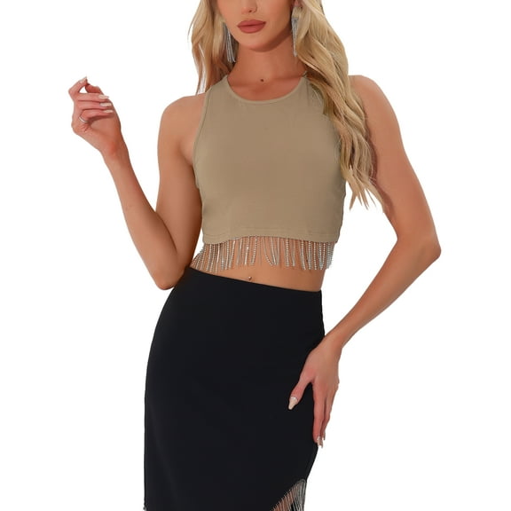 INSPIRE CHIC Sleeveless Summer Tank Top for Women's Casual Tee S Dark Brown