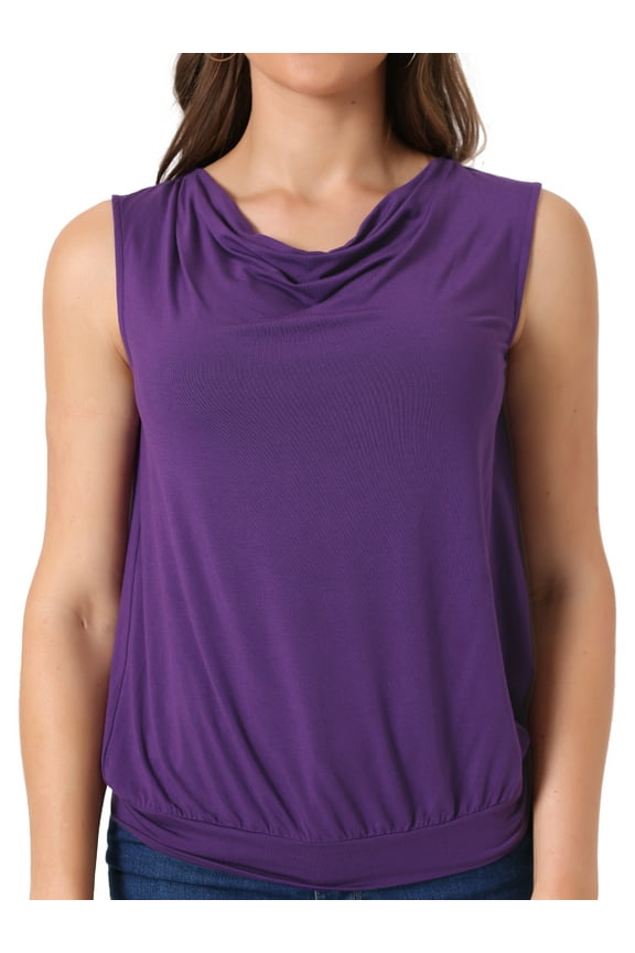 Sleeveless Tops for Women Cowl Neck Lightweight Casual Blouse