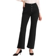 thumbnail image 1 of INSPIRE CHIC Women's Stretchy Bootcut Dress Pants High Waist Work Office Business Casual Slacks with Pockets Black L, 1 of 4