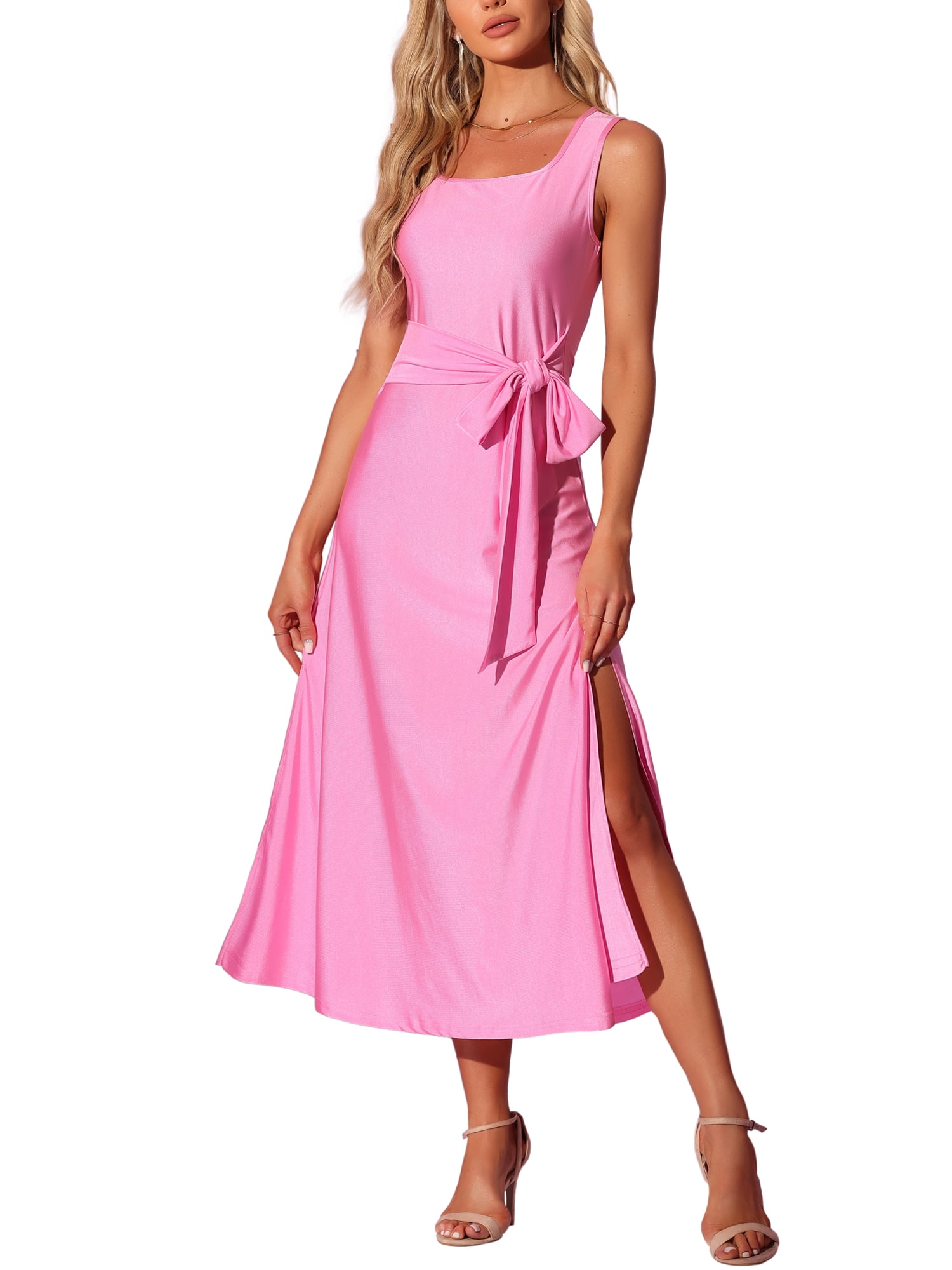 Solid Color Long-sleeved Casual Maxi Dress for Summer main image 1