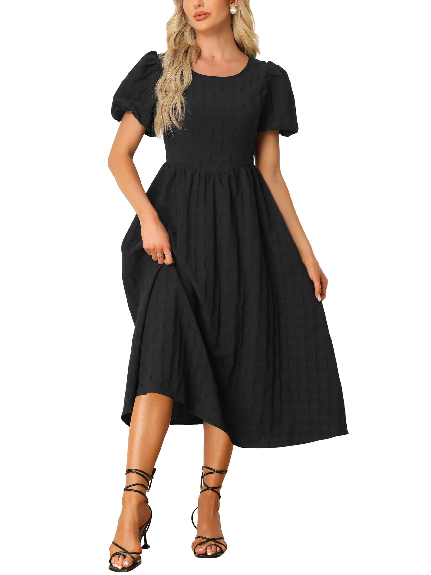 Dress Women Summer V-neck Puff Sleeve Women's Clothing