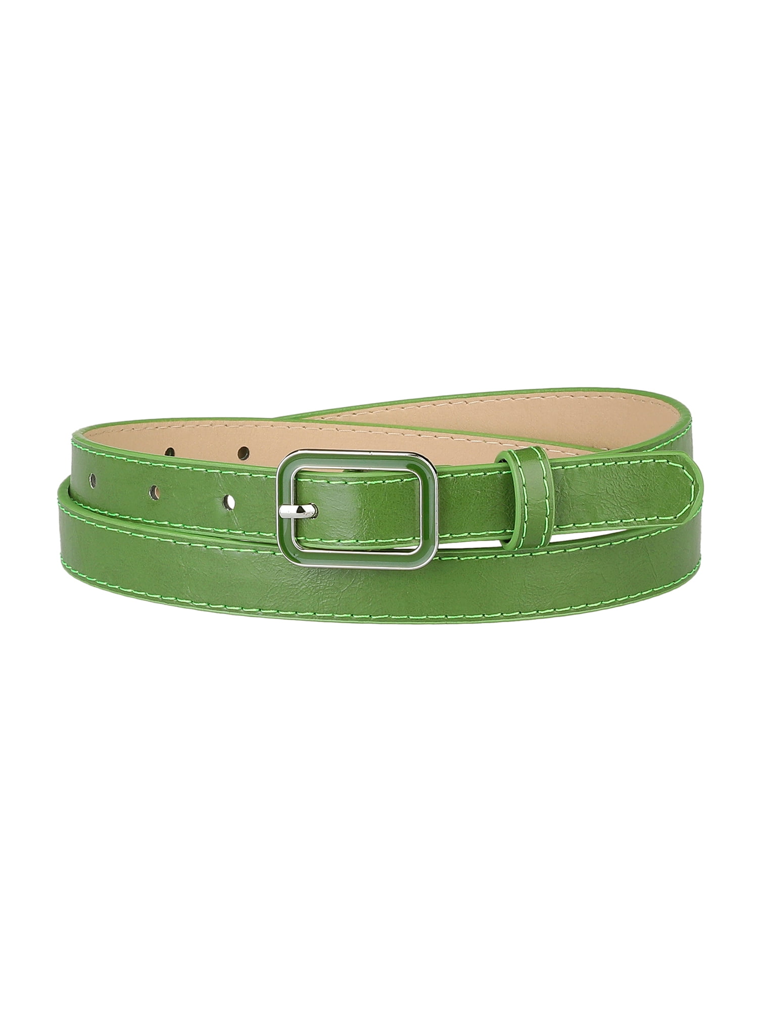 6683 Women\'s Fashion Thin Belts, Womens Skinny Waist Adjustable 2 Pack Skinny Elastic Belts for Women Thin Stretchy Waist  main image 2