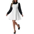thumbnail image 1 of INSPIRE CHIC Edition Women's Dress Tweed Plaid Sleeveless A-Line Pinafore Overall Dress S White, 1 of 6