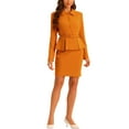 thumbnail image 1 of INSPIRE CHIC Two Pieces Suits for Women's Business Peplum Blazer Jacket Mini Pencil Skirt Sets XL Dark Orange, 1 of 6