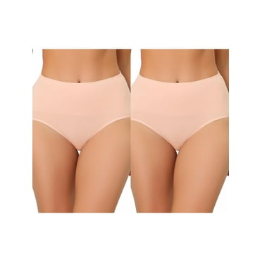 NOMADIC NOOK Underwear for Women High Waist Shaping Tummy Control Panties Breathable Brief 2 Packs