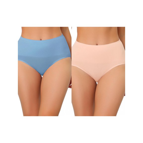 NOMADIC NOOK Underwear for Women High Waist Shaping Tummy Control Panties Breathable Brief 2 Packs