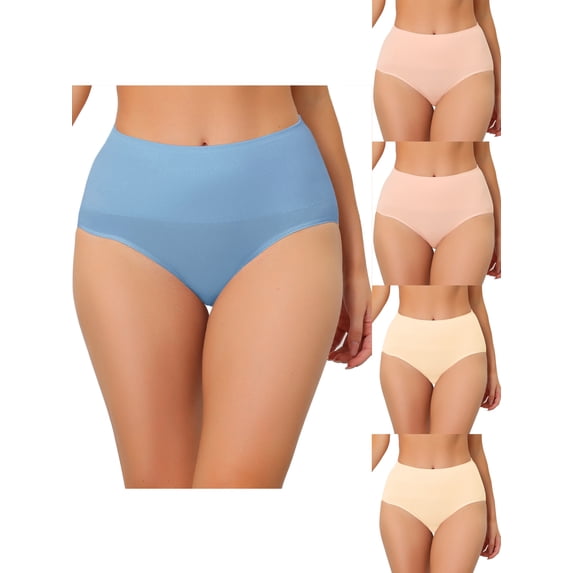 NOMADIC NOOK Underwear for Women High Waist Shaping Tummy Control Panties Breathable Brief 5 Packs