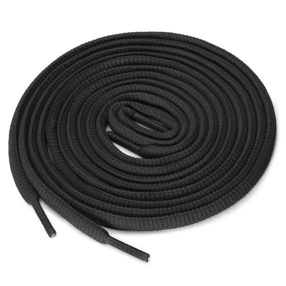 INSPIRE CHIC Unisex 2 Pairs Half Round Oval Shoelaces for Boots Athletic Sneakers Black 160 cm/63"
