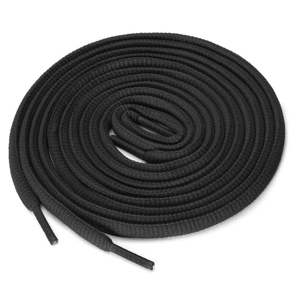 INSPIRE CHIC Unisex 2 Pairs Half Round Oval Shoelaces for Boots Athletic Sneakers Black 160 cm/63"