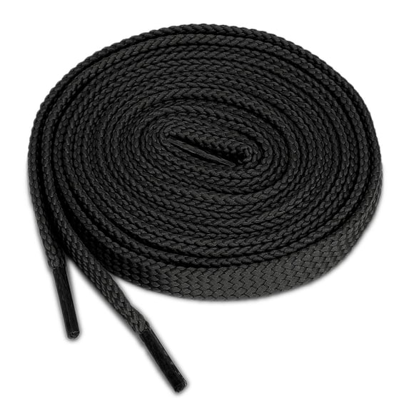 INSPIRE CHIC Wide Flat Shoelaces Halloween Durable 1cm Replacement Laces for Sneakers, Boots & Skate Shoes 2 Pairs Black 100cm / 39.37"
