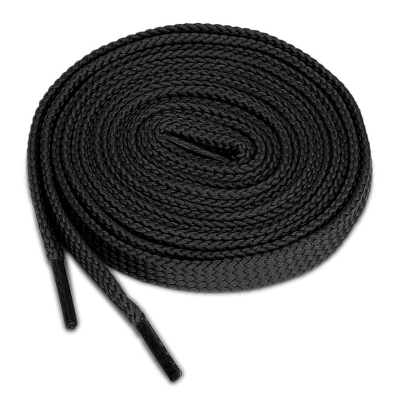 INSPIRE CHIC Wide Flat Shoelaces Halloween Durable 1cm Replacement Laces for Sneakers, Boots & Skate Shoes 2 Pairs Black 100cm / 39.37"
