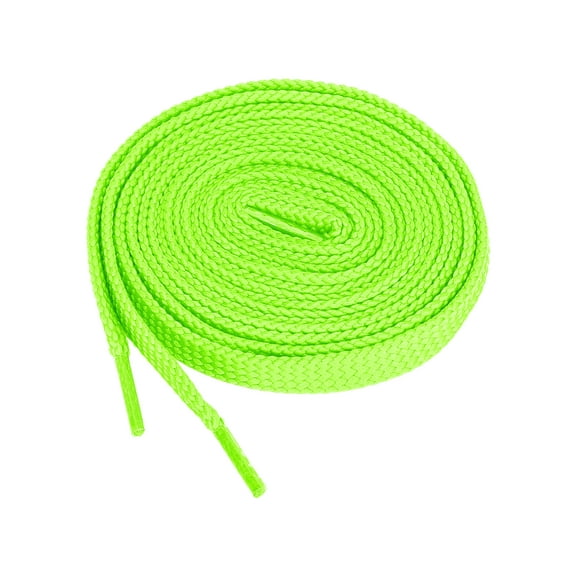 INSPIRE CHIC Unisex 2 Pairs Double Layers Hollow Shoestrings Flat Shoelaces Fluorescent Green 100cm / 39.37"