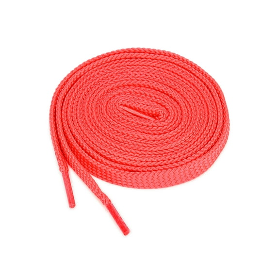 INSPIRE CHIC Unisex 2 Pairs Double Layers Hollow Shoestrings Flat Shoelaces Fluorescent Red 140cm / 55.11"