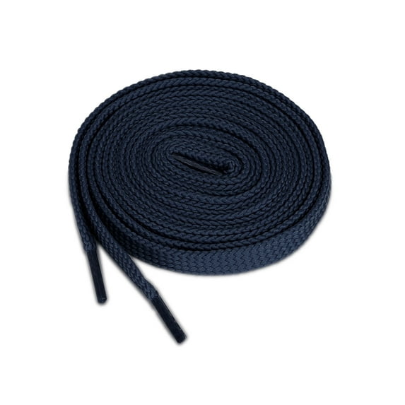 INSPIRE CHIC Unisex 2 Pairs Double Layers Hollow Shoestrings Flat Shoelaces Navy Blue 140cm / 55.11"