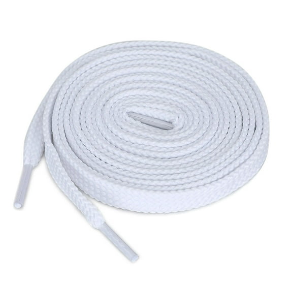 INSPIRE CHIC Unisex 2 Pairs Double Layers Hollow Shoestrings Flat Shoelaces White 100cm / 39.37"