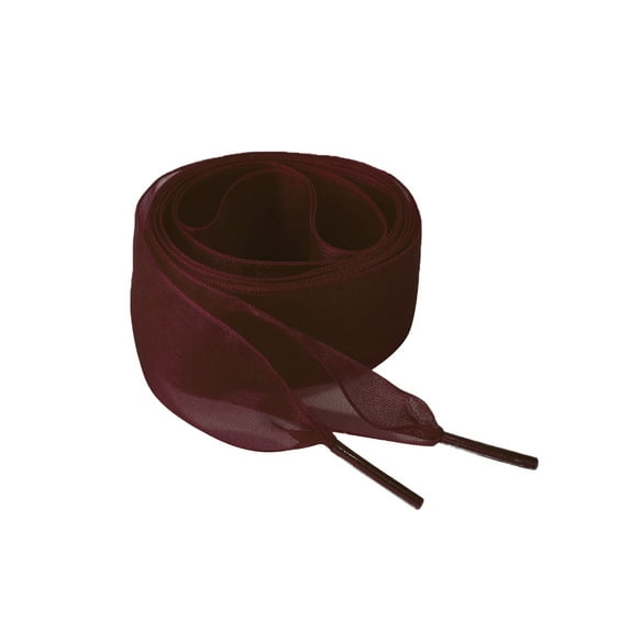 INSPIRE CHIC2 Pairs Flat Snow Yarn Shoelaces 2.5cm/4cm Wide Transparent Shoe Laces for Sneakers Dark Wine Red 120cm/47"