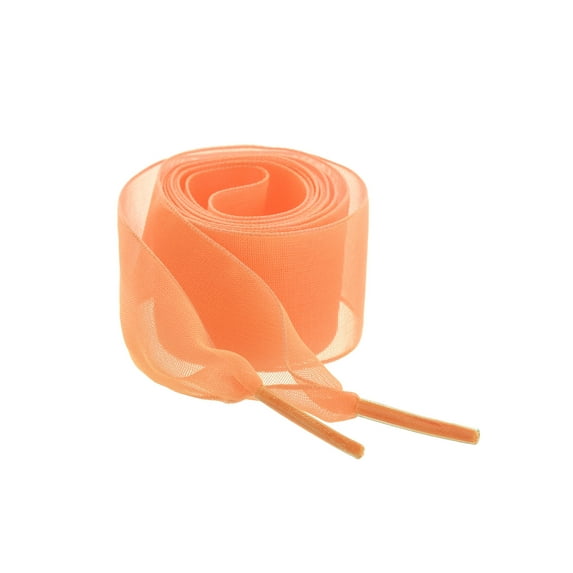 INSPIRE CHIC2 Pairs Flat Snow Yarn Shoelaces 2.5cm/4cm Wide Transparent Shoe Laces for Sneakers Orange 90cm/35"