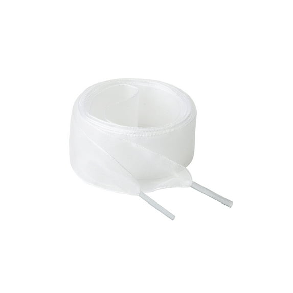 INSPIRE CHIC2 Pairs Flat Snow Yarn Shoelaces 2.5cm/4cm Wide Transparent Shoe Laces for Sneakers White 150cm/59"