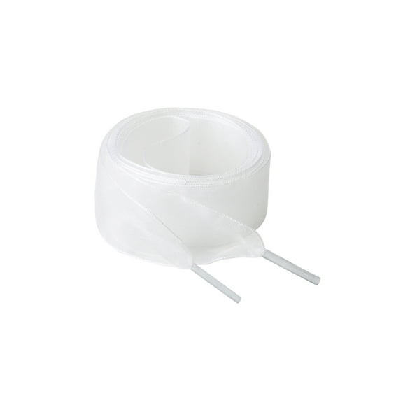 INSPIRE CHIC2 Pairs Flat Snow Yarn Shoelaces 2.5cm/4cm Wide Transparent Shoe Laces for Sneakers White 180cm/71"