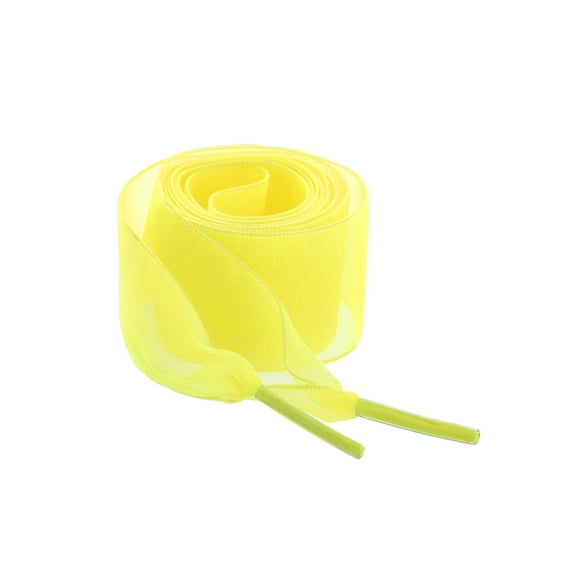 INSPIRE CHIC 2 Pairs Flat Snow Yarn Shoelaces 2.5cm/4cm Wide Transparent Shoe Laces for Sneakers Yellow 130cm/51"