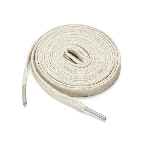 INSPIRE CHIC Unisex 2 Pairs Waxed Cotton Flat Shoelaces for Work Boots Casual Shoes Beige 120cm / 47.24"