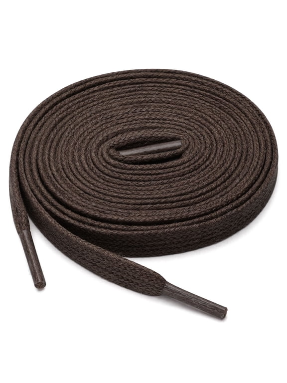 Unisex Halloween Waxed Cotton Flat Shoelaces 0.7cm Replacement Laces for Boots Dress Shoes Sneakers (2 Pairs) Dark Brown 120cm / 47.24"