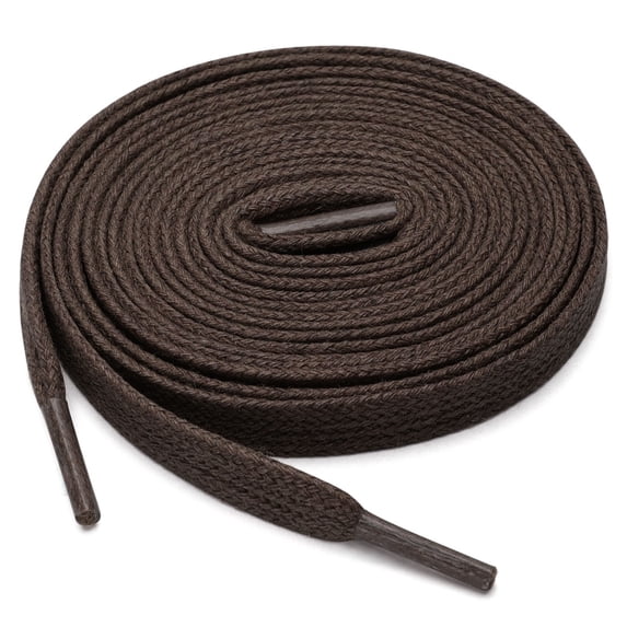 INSPIRE CHIC Unisex 2 Pairs Waxed Cotton Flat Shoelaces for Work Boots Casual Shoes Dark Brown 80cm / 31.49"