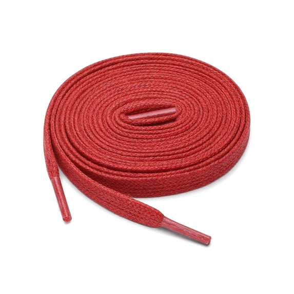INSPIRE CHIC Unisex 2 Pairs Waxed Cotton Flat Shoelaces for Work Boots Casual Shoes Red 60cm / 23.62"