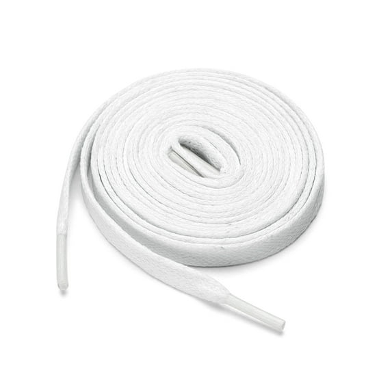 INSPIRE CHIC Unisex 2 Pairs Waxed Cotton Flat Shoelaces for Work Boots Casual Shoes White 100cm / 39.37"