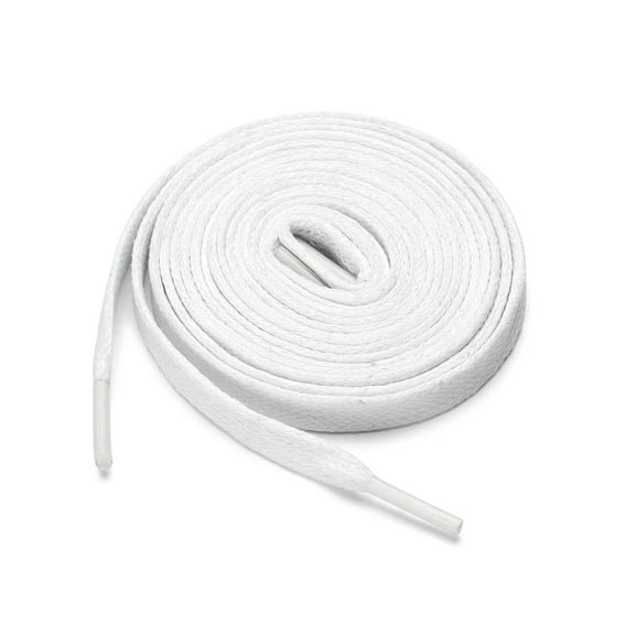 INSPIRE CHIC Unisex 2 Pairs Waxed Cotton Flat Shoelaces for Work Boots Casual Shoes White 120cm / 47.24"