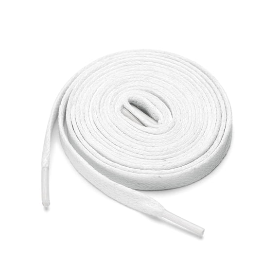 INSPIRE CHIC Unisex 2 Pairs Waxed Cotton Flat Shoelaces for Work Boots Casual Shoes White 60cm / 23.62"