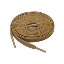 INSPIRE CHIC Unisex 2 Pairs Waxed Cotton Flat Shoelaces for Work Boots Casual Shoes Yellow Brown 150cm / 59.05"