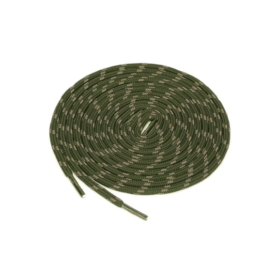 INSPIRE CHIC 3 Pairs Core Non-slip Round Shoelaces for Boots Hiking Walking Outdoor Shoes Army Green Khaki 120cm / 47.24"