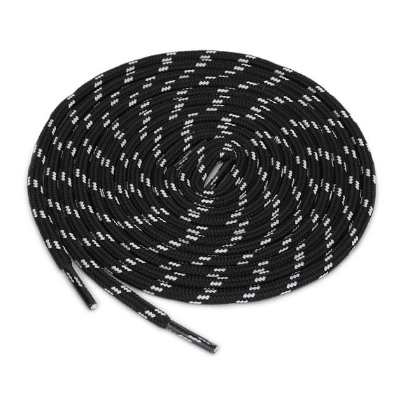 INSPIRE CHIC 3 Pairs Core Non-slip Wear-resistant Round Boot Laces Shoelaces for Hiking Walking Outdoor Shoes Black White 100cm / 39.37'