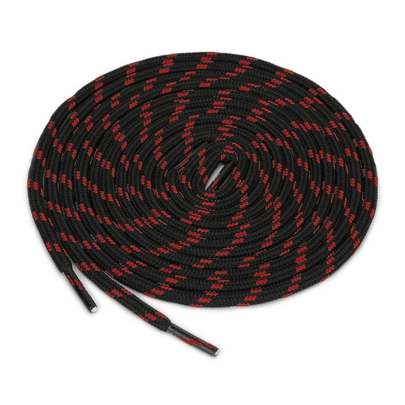 INSPIRE CHIC 3 Pairs Core Non-slip Round Shoelaces for Boots Hiking Walking Outdoor Shoes Black Red 100cm / 39.37"