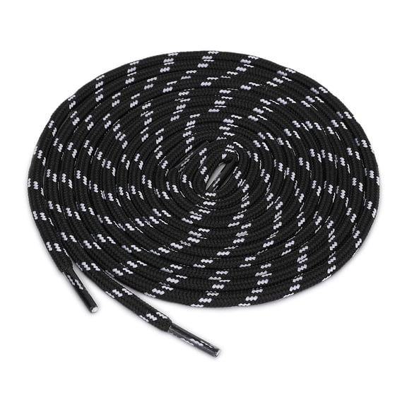 INSPIRE CHIC 3 Pairs Core Non-slip Round Shoelaces for Boots Hiking Walking Outdoor Shoes Black White 120cm / 47.24"