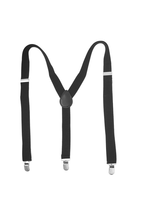 Adjustable Braces Elastic Y Back Suspender Black for Unisex Black