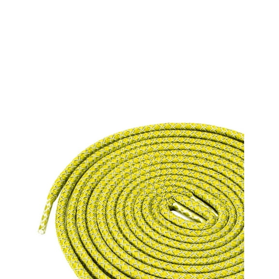 INSPIRE CHIC 2 Pairs Athletic Unisex Elastic Reflective Round Shoelaces for Sneakers Yellow 100 cm/39.5"