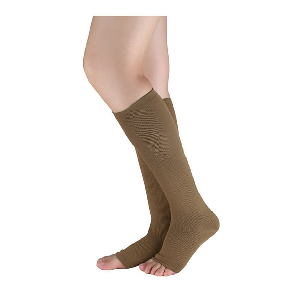INSPIRE CHIC Unisex Breathable Toeless Compression Knee High Socks Brown